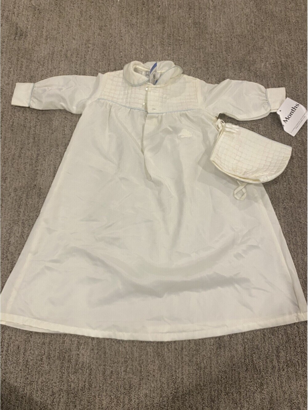 Baby Dior Vintage Infant Christening Gown Size 3 Months White Rare 1970โs NOS